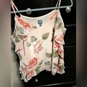 Floral cold shoulder top